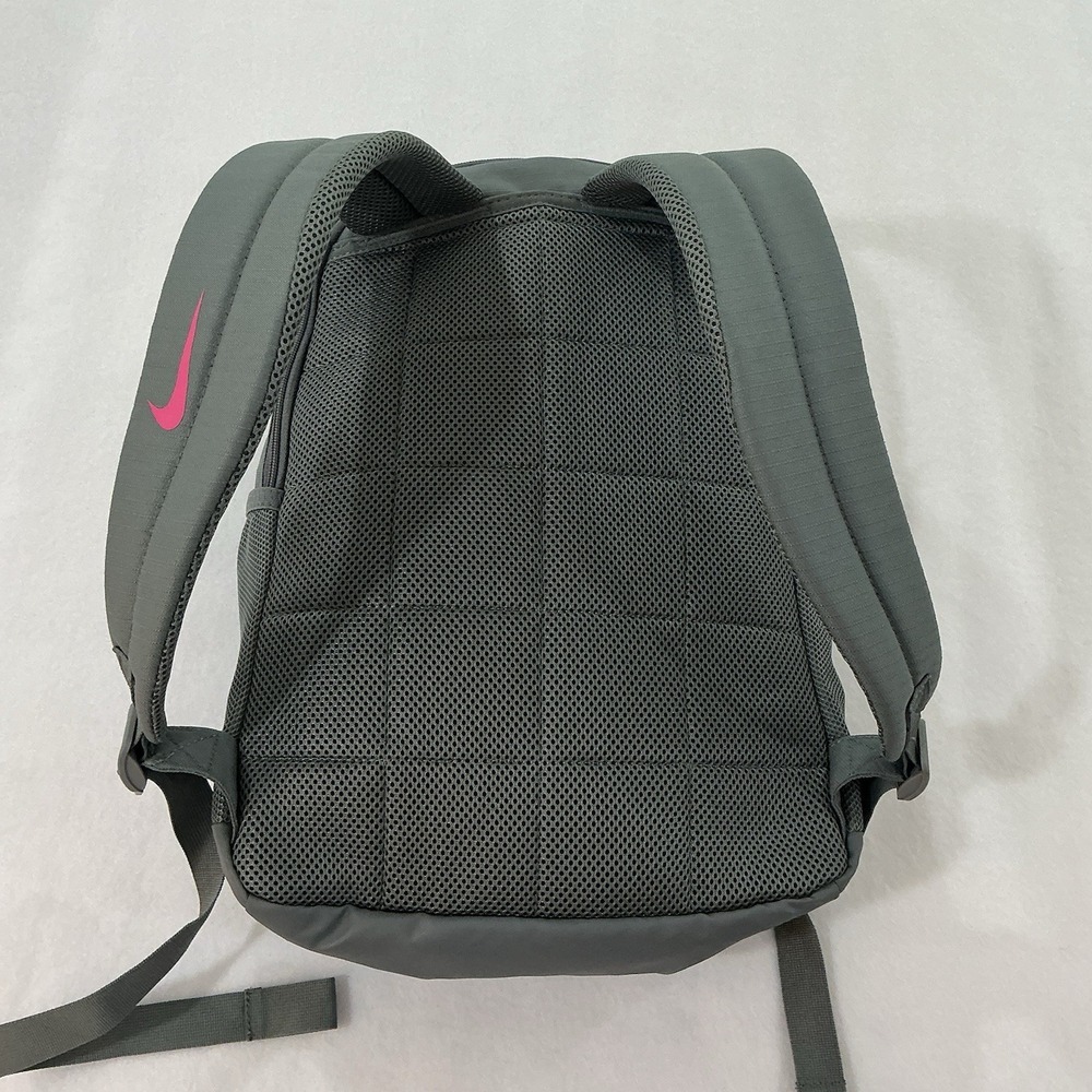 Nike Brasilia Backpack Gray Pink Swoosh 18" Travel School Sports Gym Athletic - Picture 11 of 16